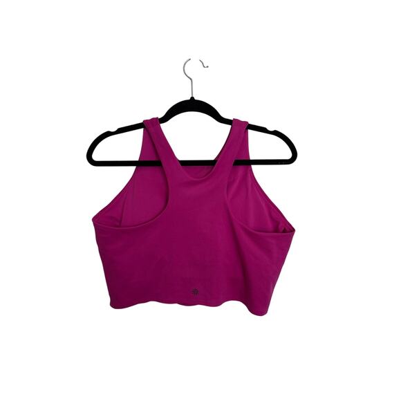 Athleta Conscious Crop Top Powervita D-DD Womens XL Fuchsia Pink Racerback Bra - Picture 2 of 4